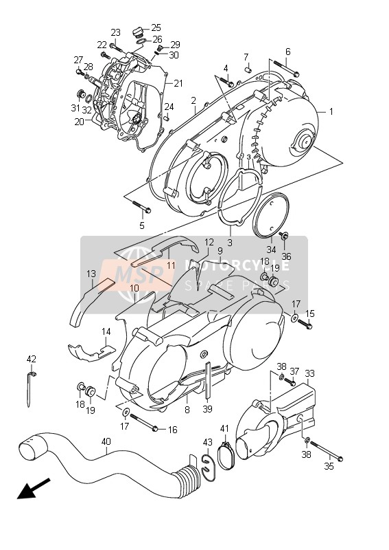 Suzuki AN400(A)(ZA) BURGMAN 2011 Crankcase Cover for a 2011 Suzuki AN400(A)(ZA) BURGMAN